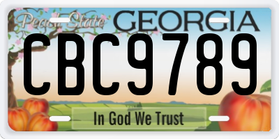 GA license plate CBC9789