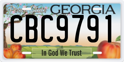 GA license plate CBC9791