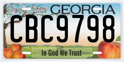 GA license plate CBC9798