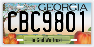 GA license plate CBC9801