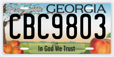 GA license plate CBC9803