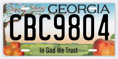 GA license plate CBC9804