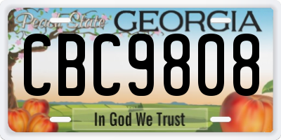 GA license plate CBC9808