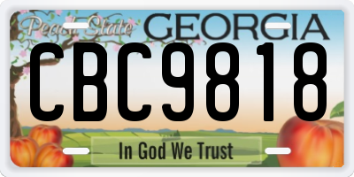 GA license plate CBC9818