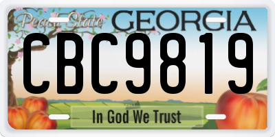 GA license plate CBC9819
