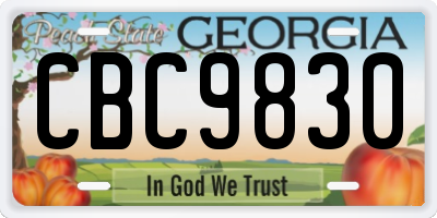 GA license plate CBC9830