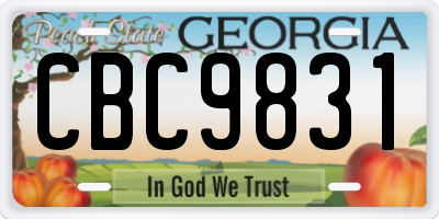 GA license plate CBC9831