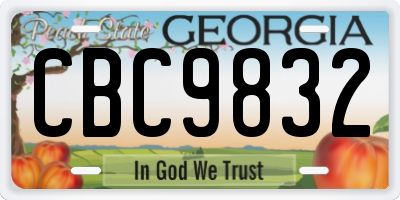 GA license plate CBC9832