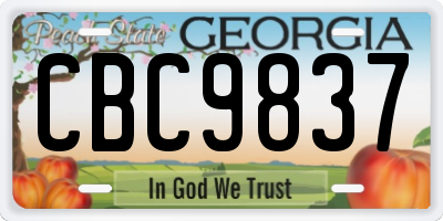 GA license plate CBC9837