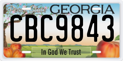 GA license plate CBC9843