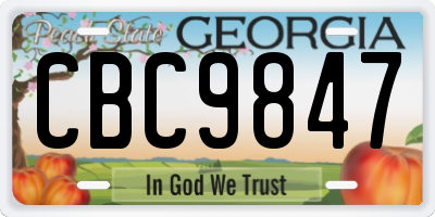 GA license plate CBC9847