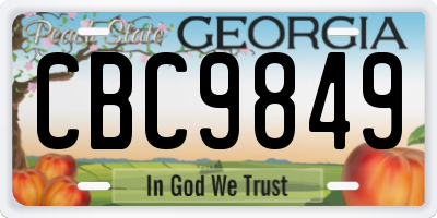 GA license plate CBC9849