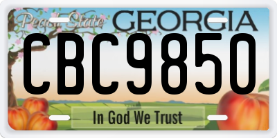 GA license plate CBC9850