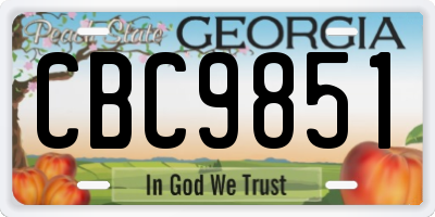 GA license plate CBC9851