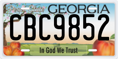 GA license plate CBC9852