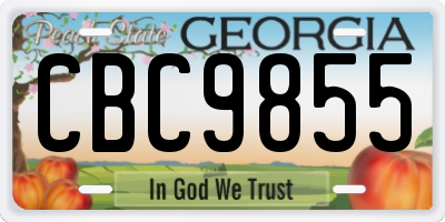 GA license plate CBC9855