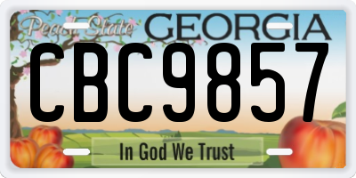 GA license plate CBC9857