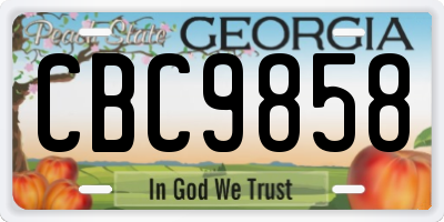 GA license plate CBC9858