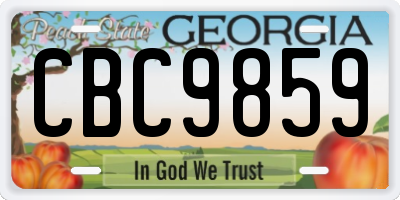 GA license plate CBC9859