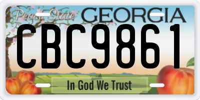 GA license plate CBC9861