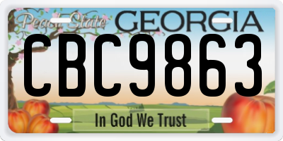 GA license plate CBC9863