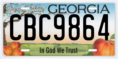 GA license plate CBC9864