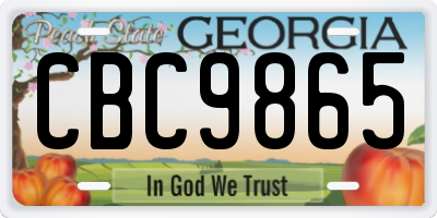GA license plate CBC9865