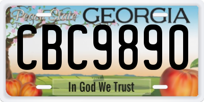 GA license plate CBC9890
