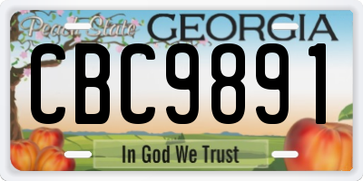 GA license plate CBC9891