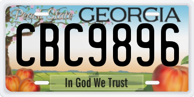 GA license plate CBC9896