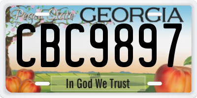 GA license plate CBC9897
