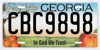 GA license plate CBC9898