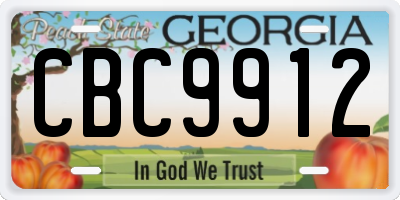 GA license plate CBC9912