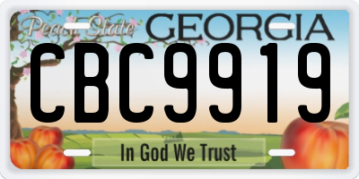 GA license plate CBC9919