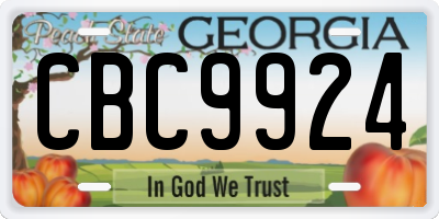 GA license plate CBC9924