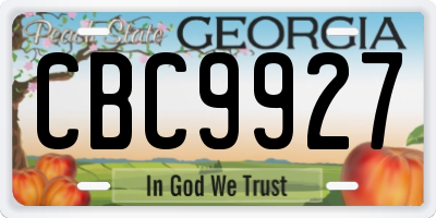 GA license plate CBC9927