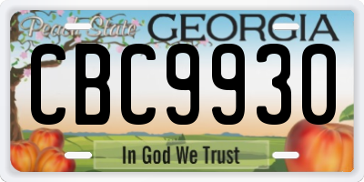 GA license plate CBC9930