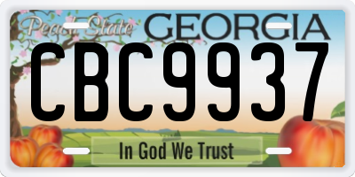 GA license plate CBC9937