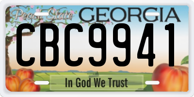 GA license plate CBC9941
