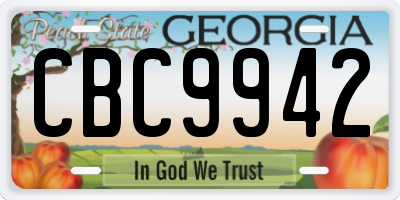 GA license plate CBC9942