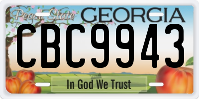 GA license plate CBC9943