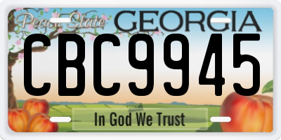 GA license plate CBC9945
