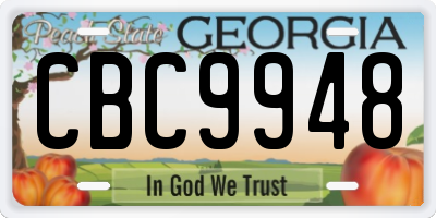 GA license plate CBC9948