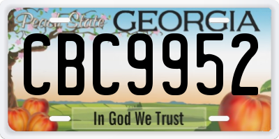 GA license plate CBC9952