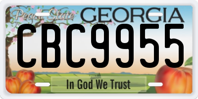 GA license plate CBC9955