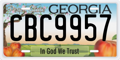 GA license plate CBC9957