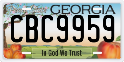 GA license plate CBC9959