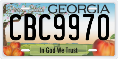 GA license plate CBC9970
