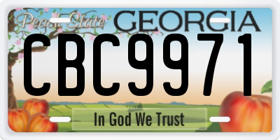 GA license plate CBC9971