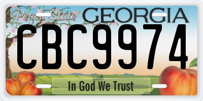 GA license plate CBC9974